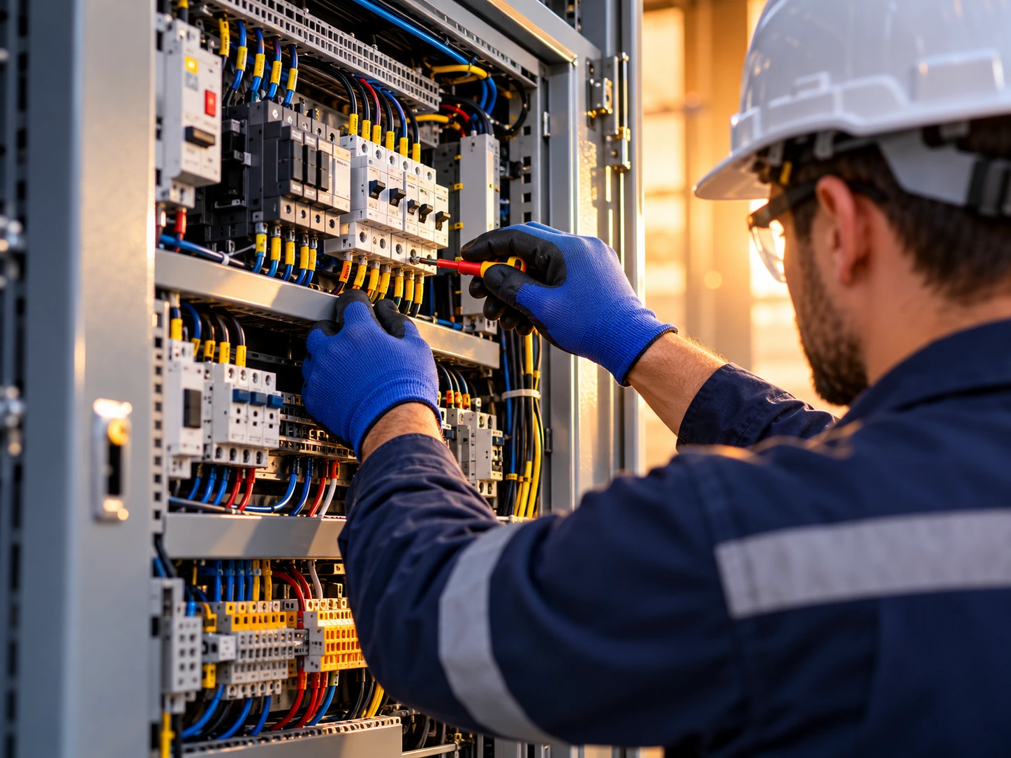 Elektrik pano tesisatı üzerinde teknik uygulama görseli